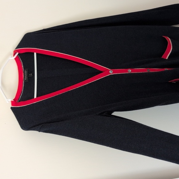 Banana Republic Womens Medium 100% Merino Wool Cardigan Blue Preppy Contemporary - Picture 5 of 7